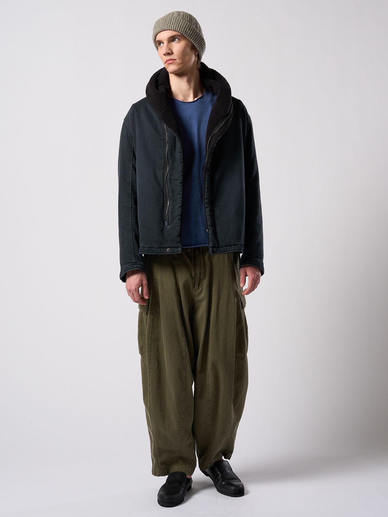 【予約品 4月19日(日) 18時締切】combination slip-on shoes / カーフレザー コンビネーション スリッポン シューズ / ブラック