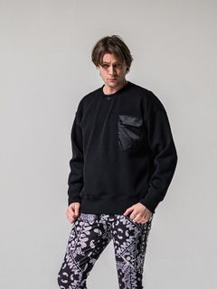 【予約品 11月16日(日) 締切】AZE MILITARY DROP TRAINER / 畔編みニット トレーナー / ブラック