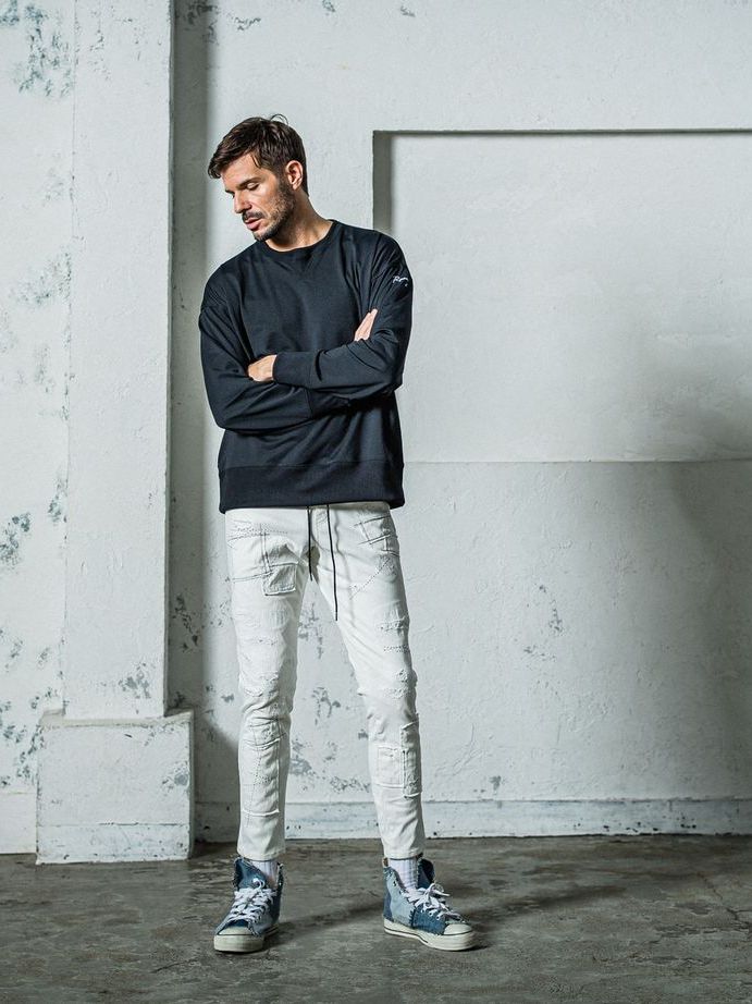 《予約11月17日19時締め》 EX sweat drop trainer / トレーナー / ブラック