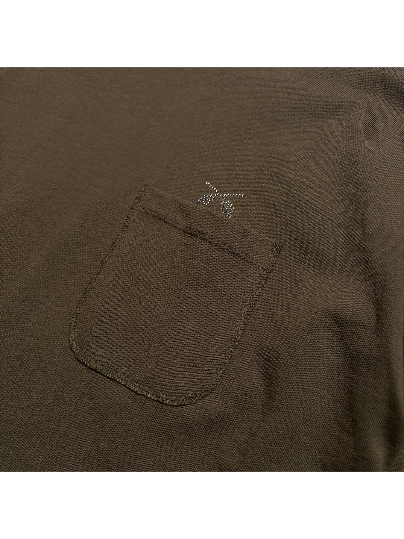 【予約品 3月9日(月) 18:00 締切】POCKET L/S T CRY / クリスタルクロスガン ポケット ミドルハイネックロンT / カーキ
