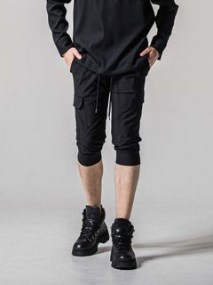 【予約品 11月16日(日) 締切】CARGO CROPPED PT / カーゴクロップド ジャージパンツ / ブラック