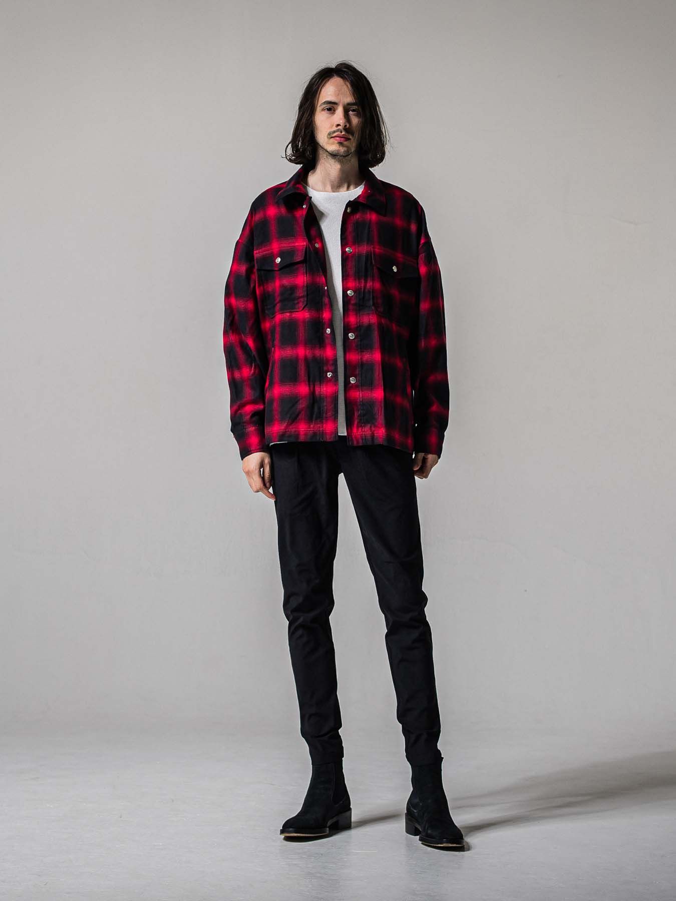 【予約品 11月16日(日) 締切】50s CHECK JK / オンブレチェック シャツジャケット / レッド