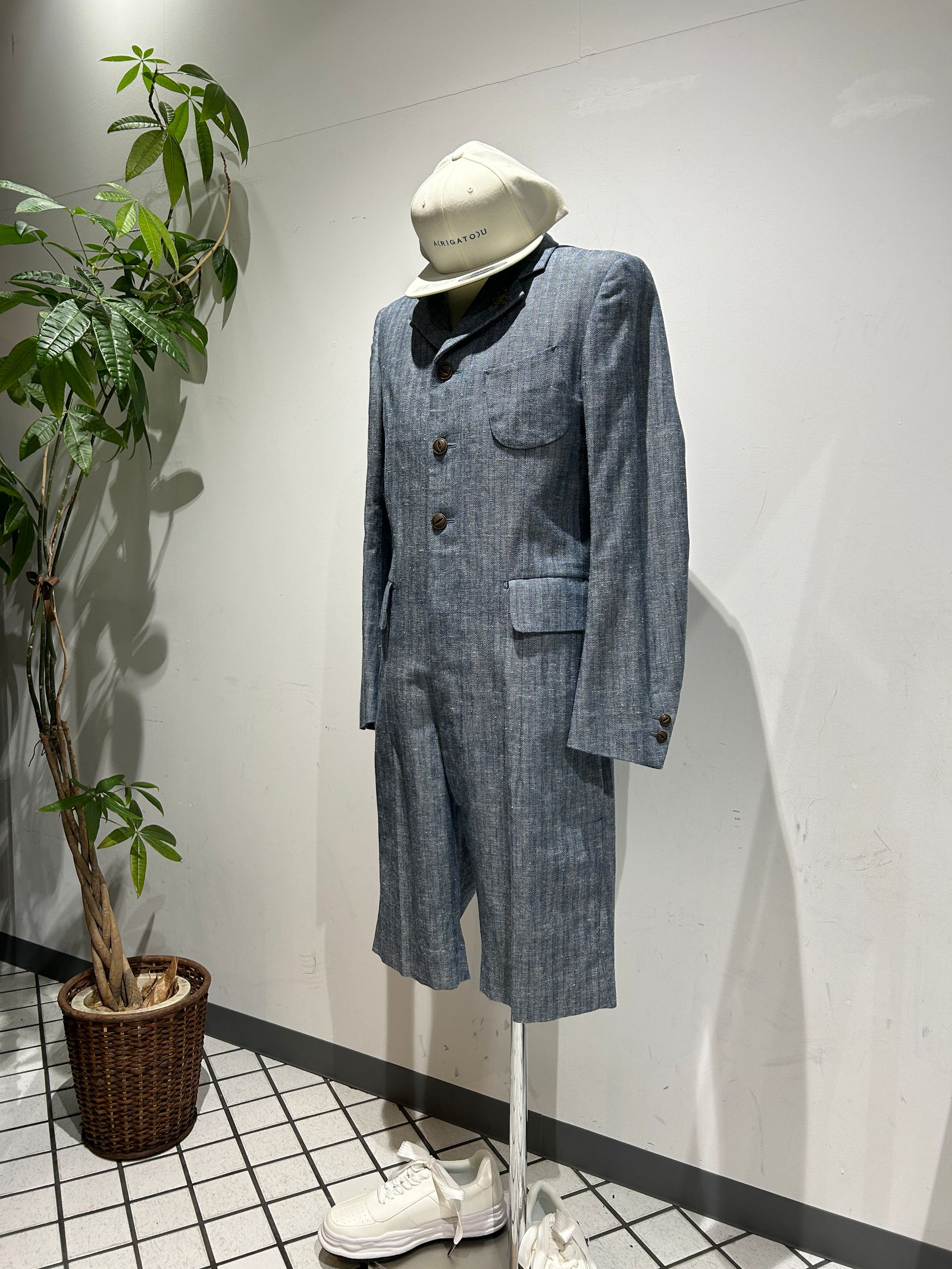 テーラーメイドジャケットつなぎ ヘリンボーン1点物 /アレフルード +CAPサービス