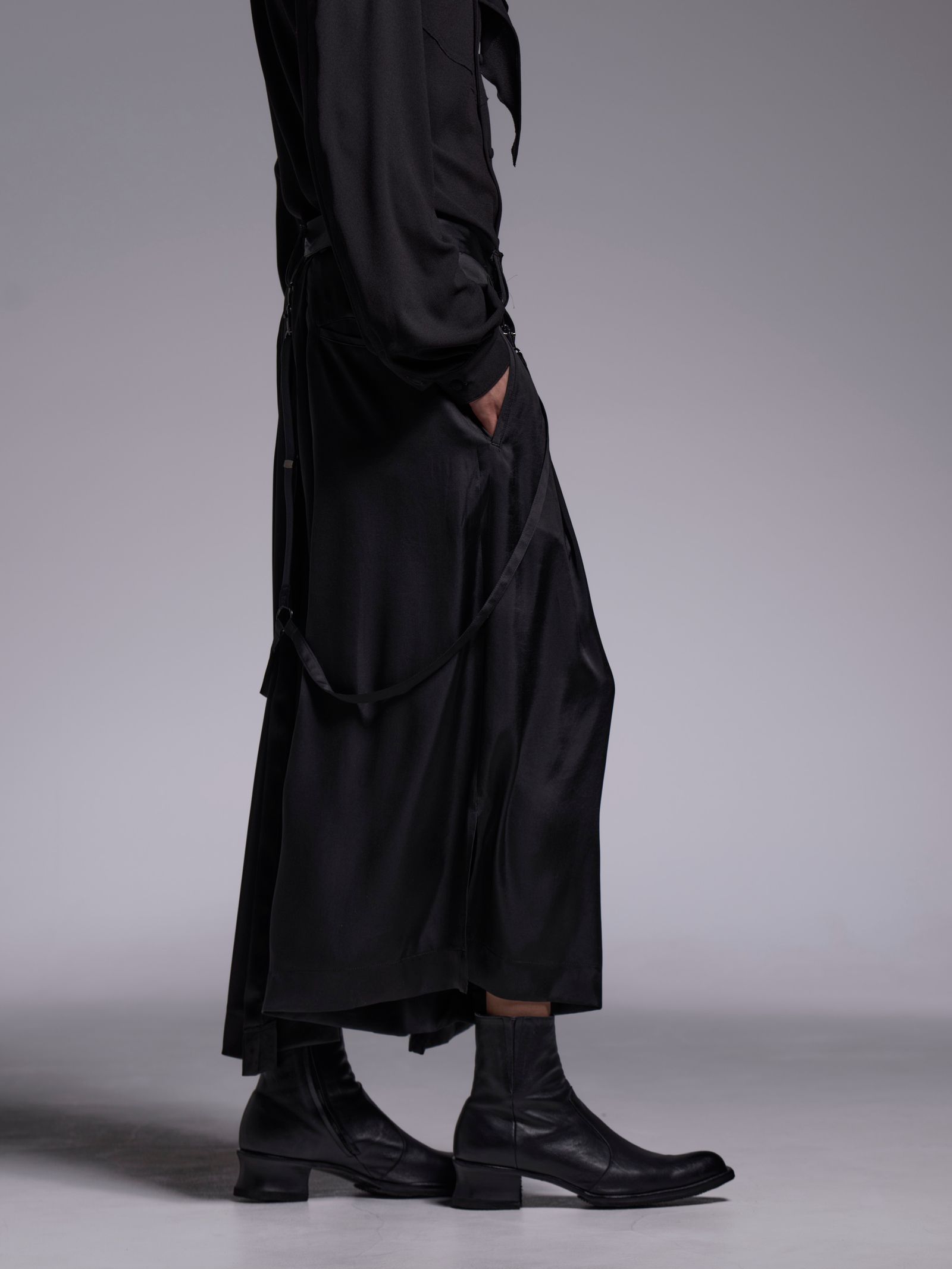 【予約品 1月4日(日) 締切】Skirt Suspender Slacks / スカート サスペンダースラックス / ブラック