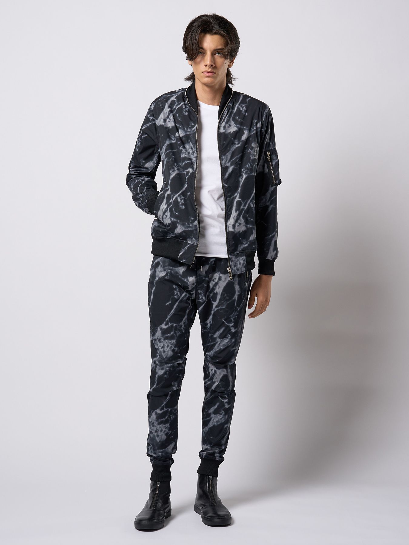 【予約品 9月23日(火) 締切】tuck rib pants / タックリブパンツ / モノプリント