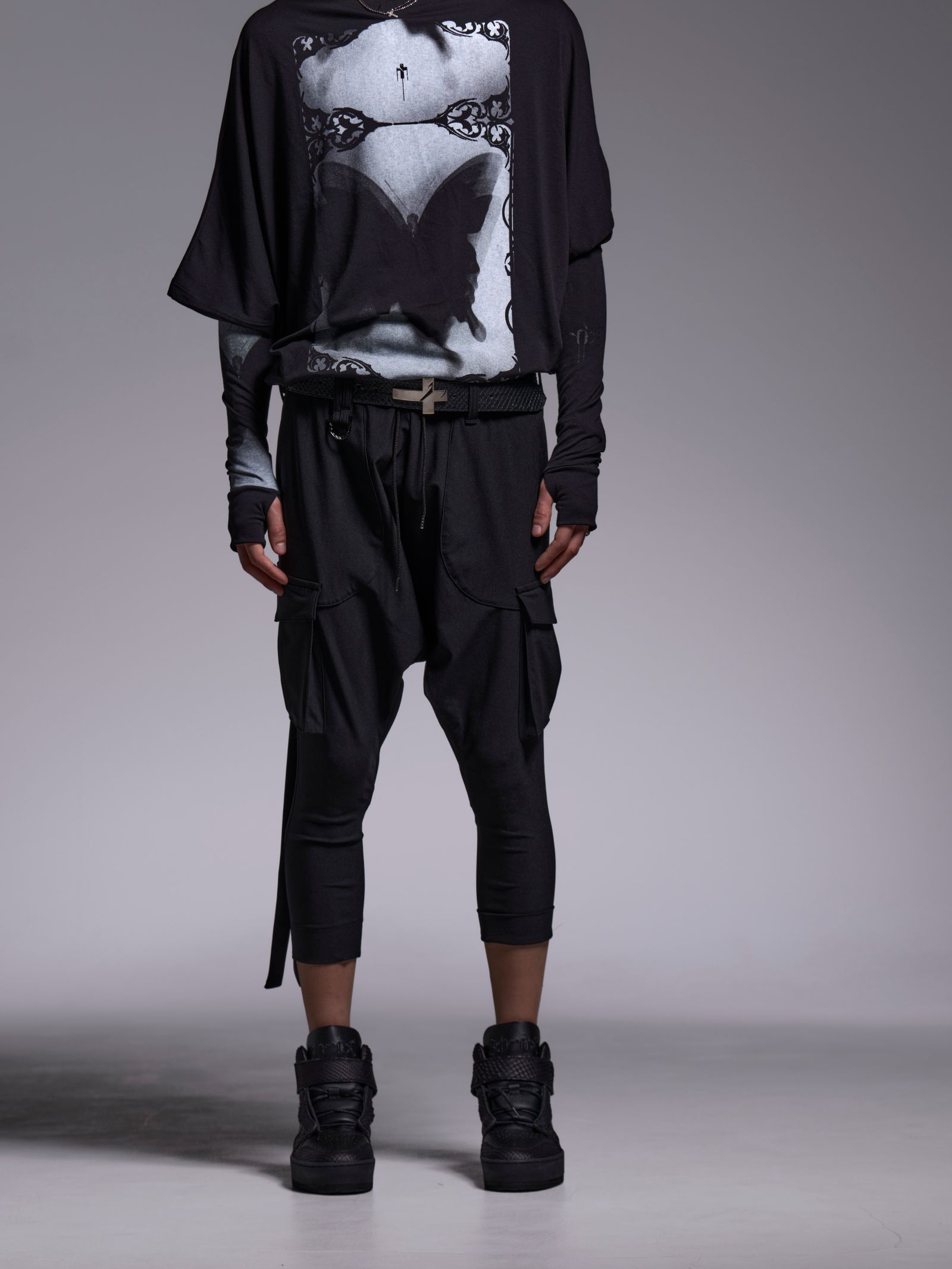 【予約品 1月4日(日) 締切】3/4 Sarrouel Pants / 七部丈 サルエルパンツ / ブラック