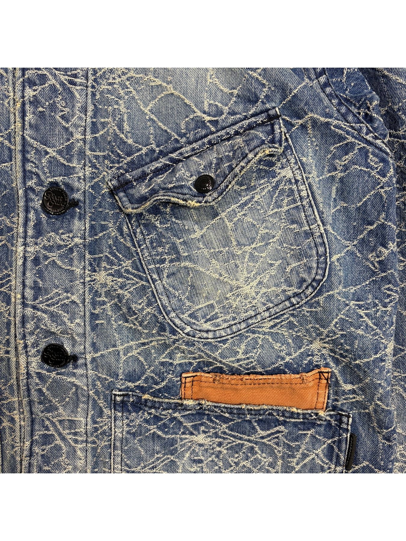 【予約品 3月9日(月) 18:00 締切】SPIDER JAQ DENIM JKT / スパイダー ジャガード デニム カバーオールジャケット / ブルー