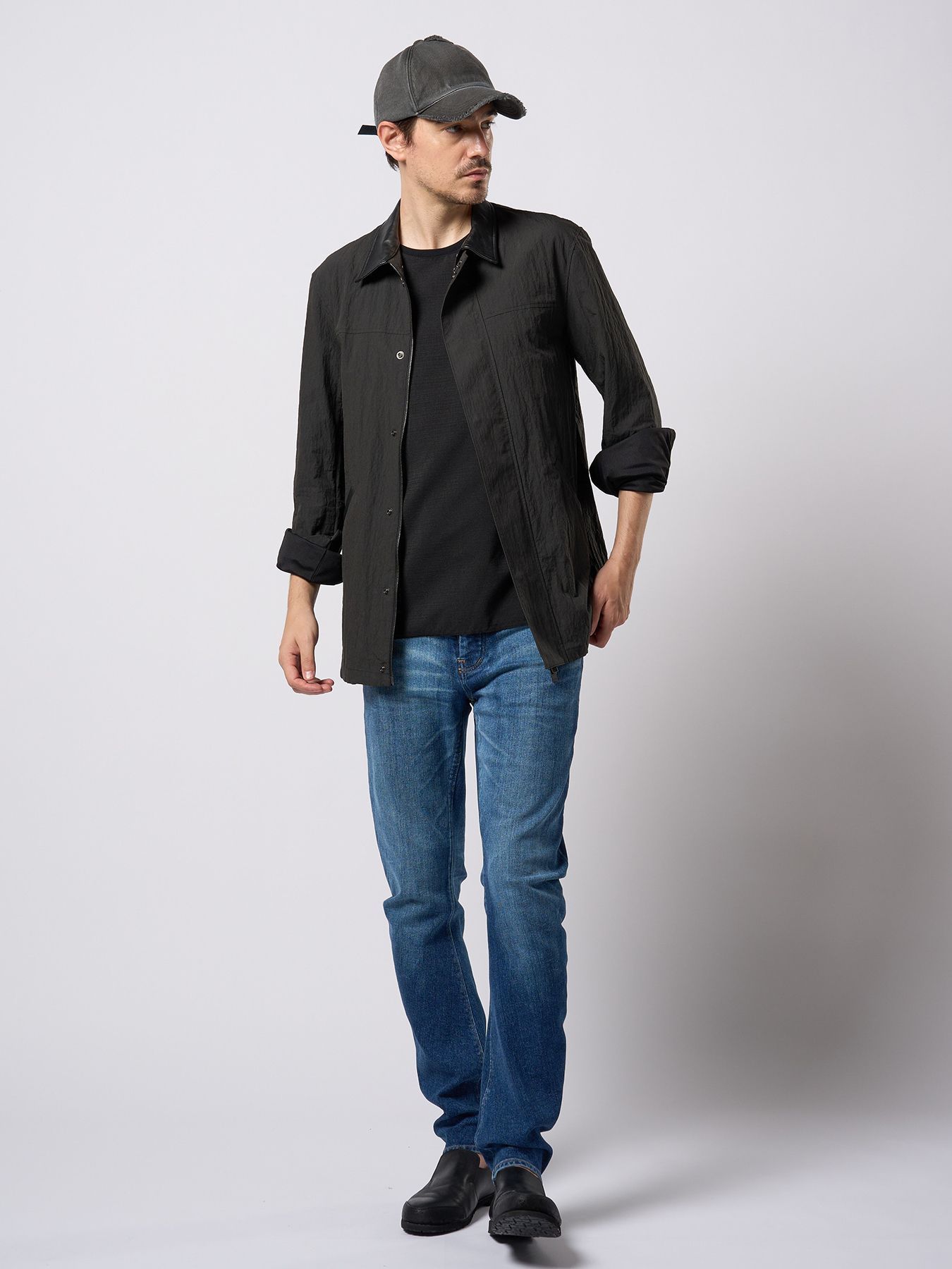 【予約品 9月23日(火) 締切】zip coverall jacket / ジップ カバーオール ジャケット / チャコールブラック