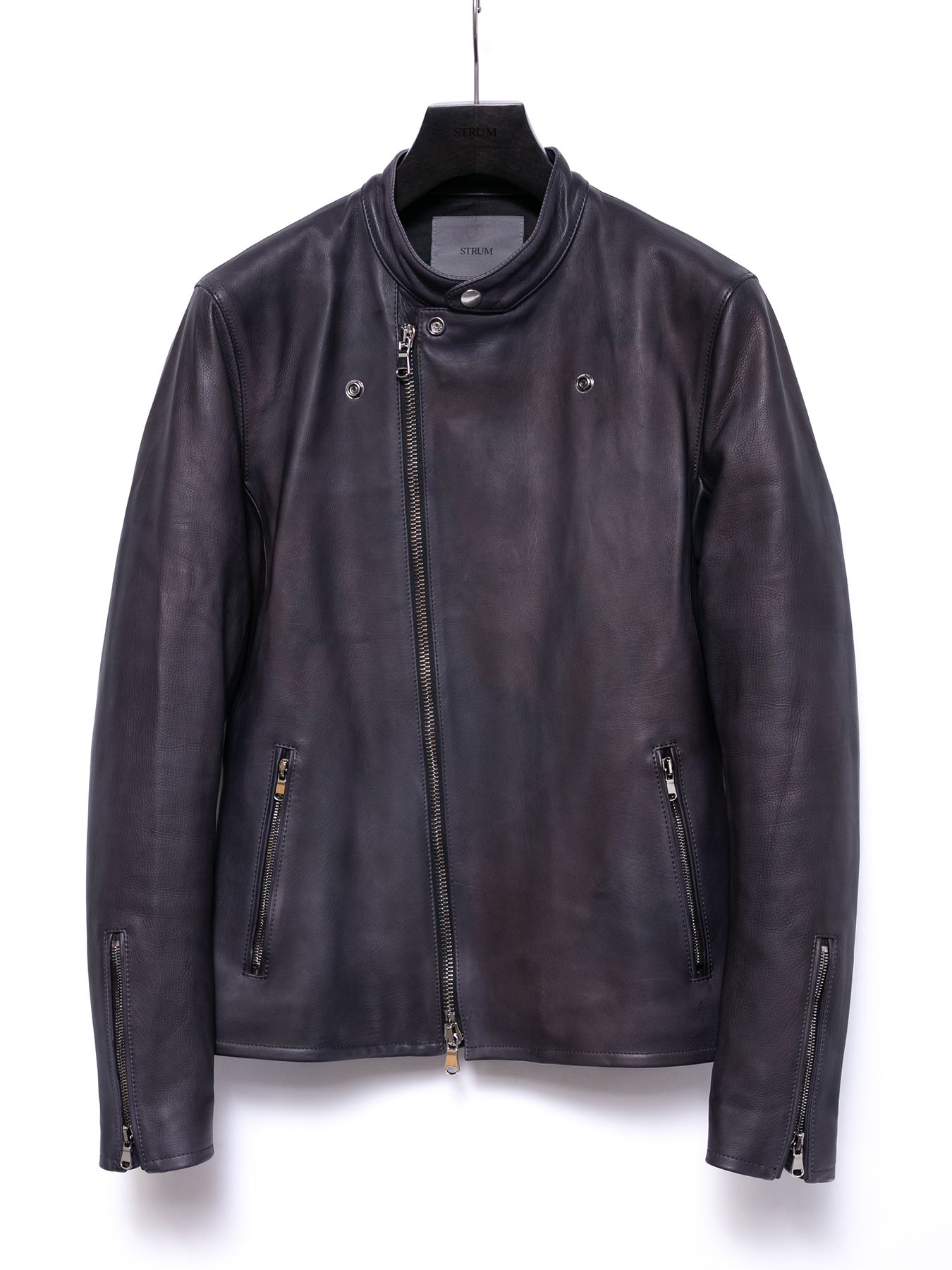 【予約品 4月6日(月) 締切】Hybrid Vegetable Tanned Calfskin Garment Burning Dyed Double Riders / ハイブリッド タンニン鞣し カーフスキン 燃焼製品染めダブルライダース / ELEVEN