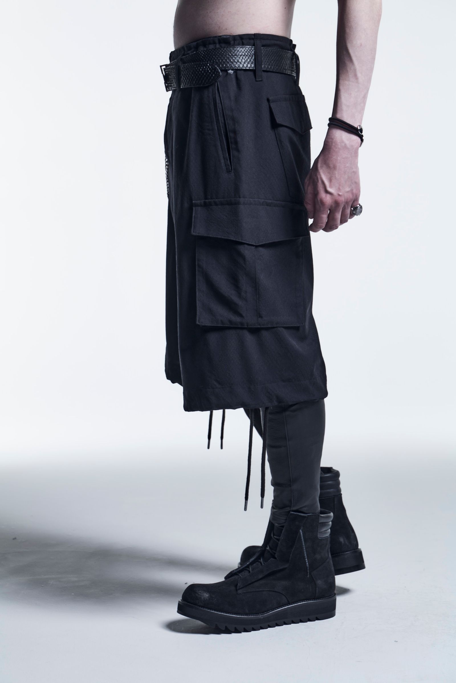《予約品》 WideShortCargoPants PythonJQD / Black 【kiryuyrik】 8月入荷予定