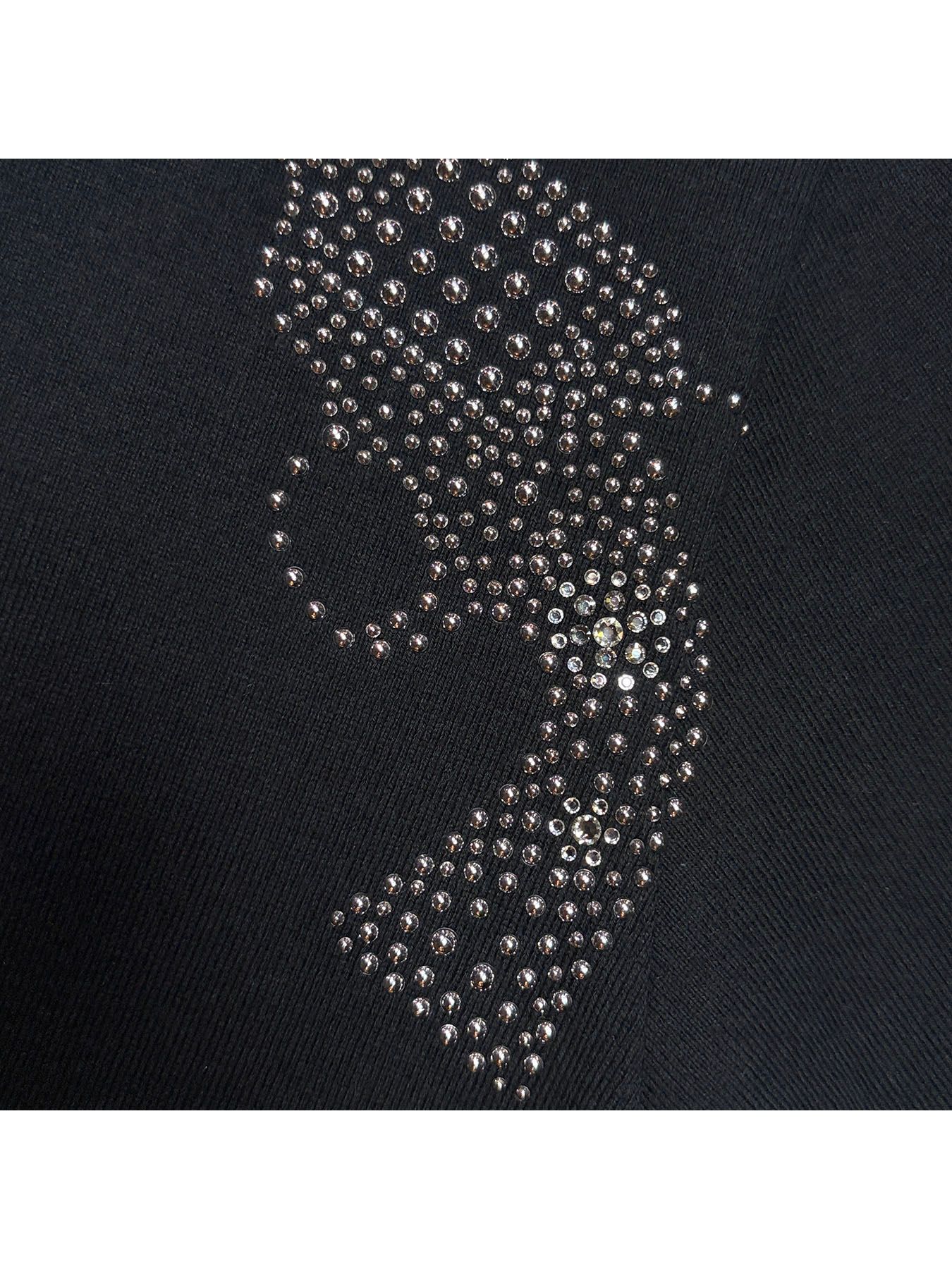 【予約品 3月9日(月) 18:00 締切】FRONT CROSSGUN T / クリスタル メタル クロスガン Vネック Tシャツ / ブラック