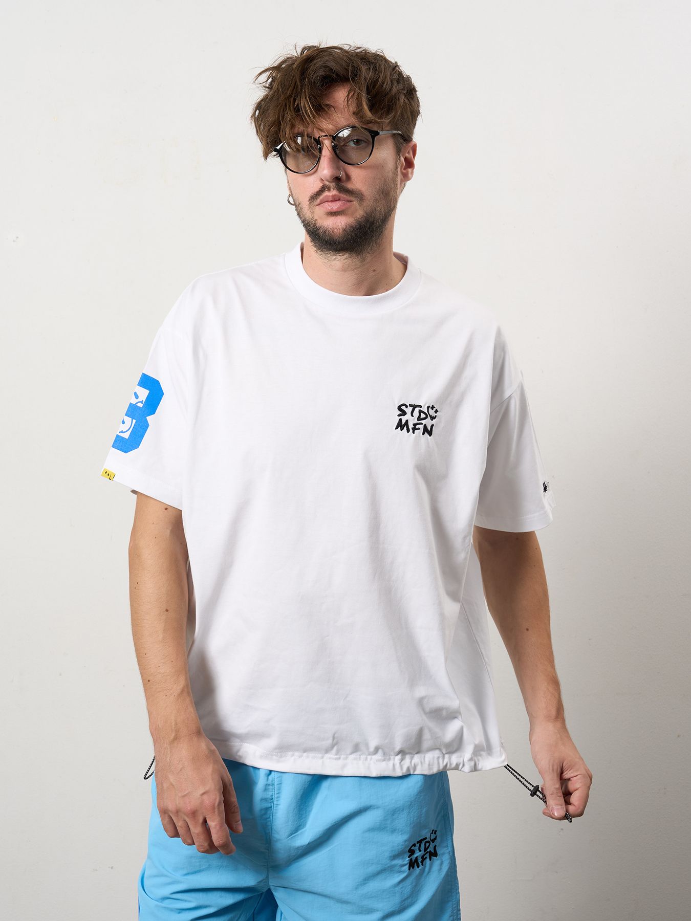 【予約品 10月16日(木) 締切】7ozコットン天竺 8マイル ドローコード ワイドSSTシャツ / ホワイト