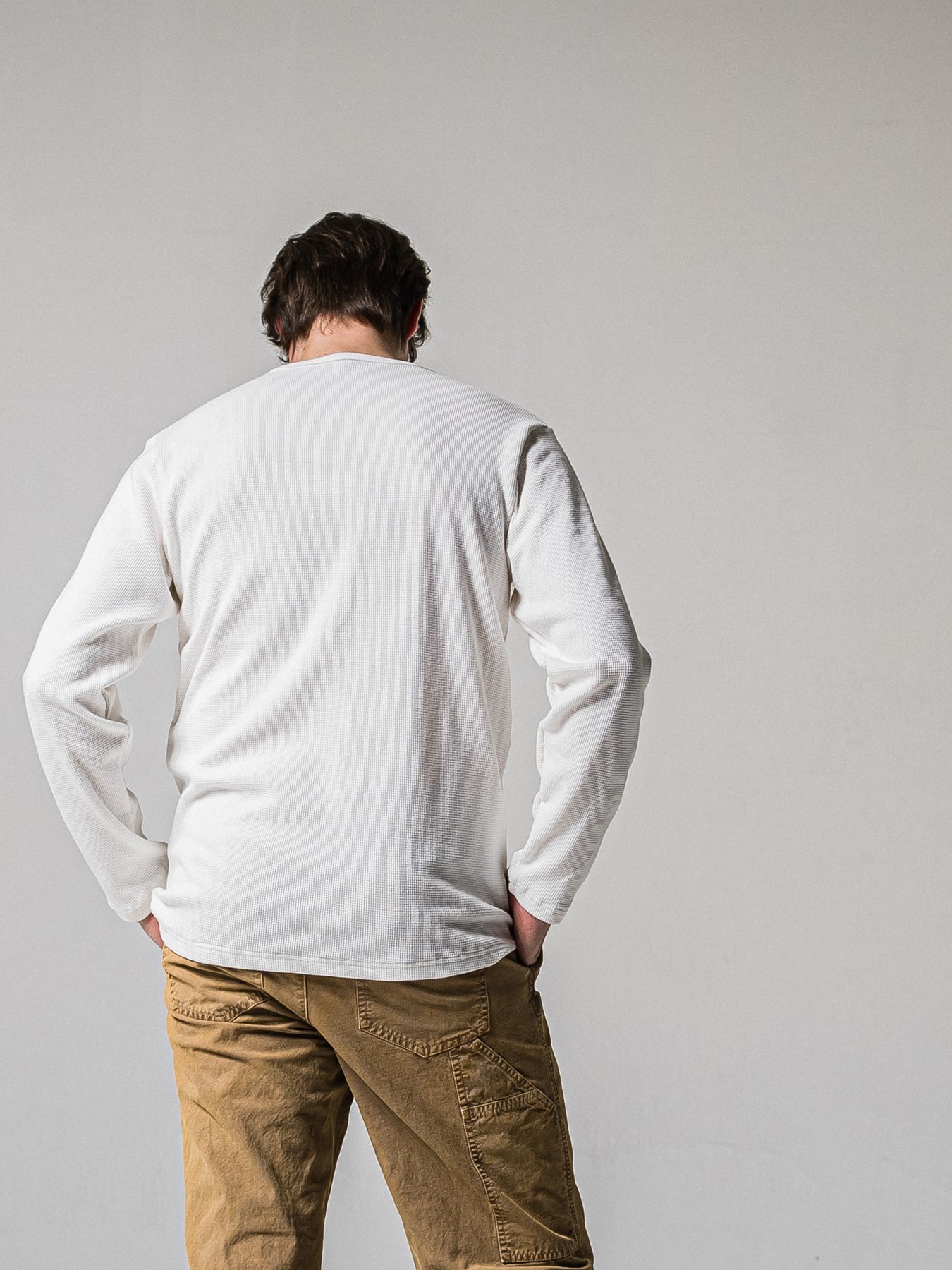 【予約品 11月16日(日) 締切】WAFFLE HENRY / ワッフルサーマル ヘンリーネック / ホワイト