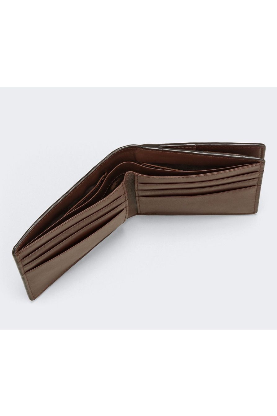 二つ折りウォレット Wave Leather / Smoky Brown 【aniary】