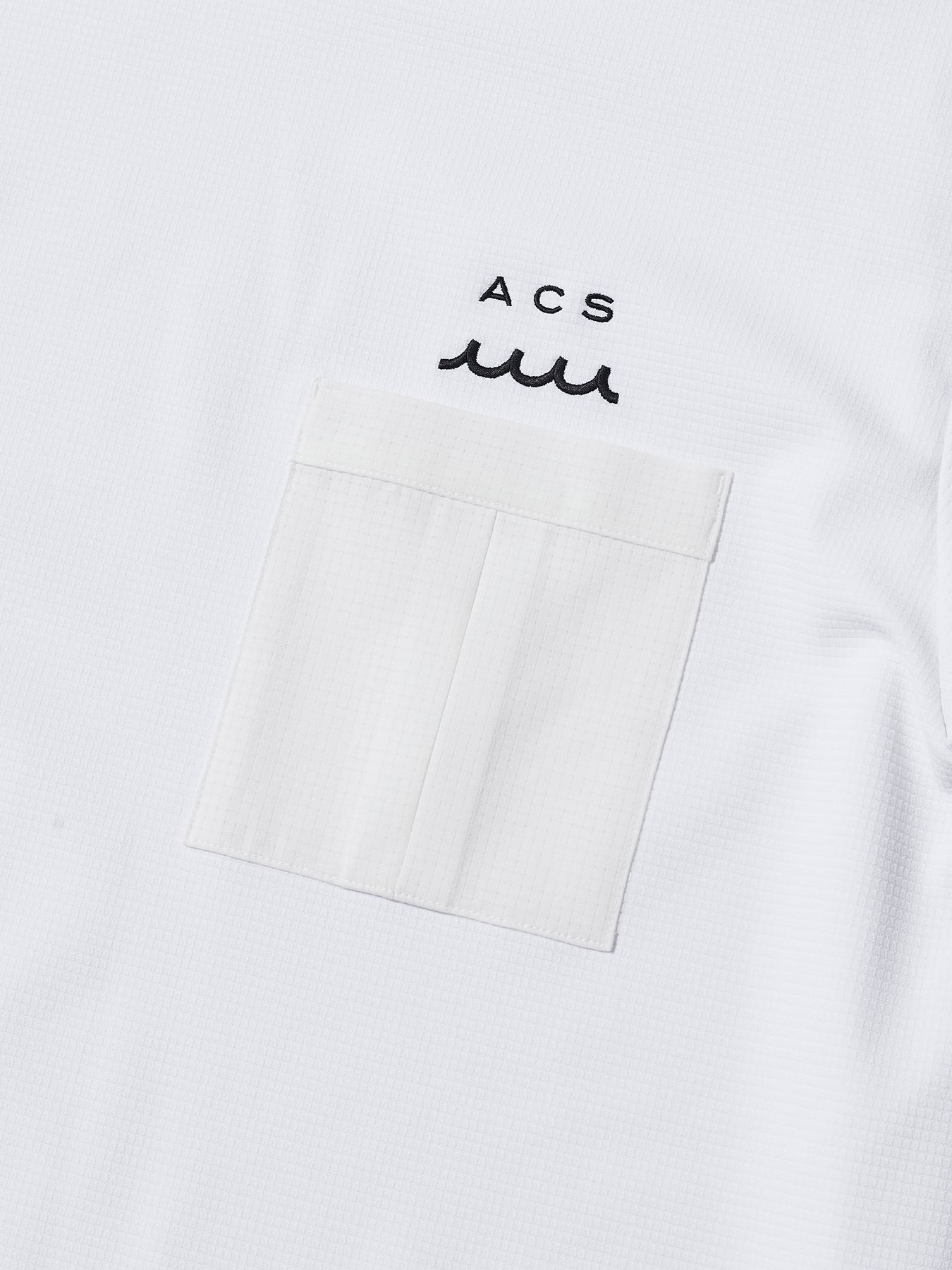 【予約品 10月9日(木) 締切】muta Mesh Mockneck S-S Top / モックネックTシャツ / ホワイト【Acanthus × muta MARINE】