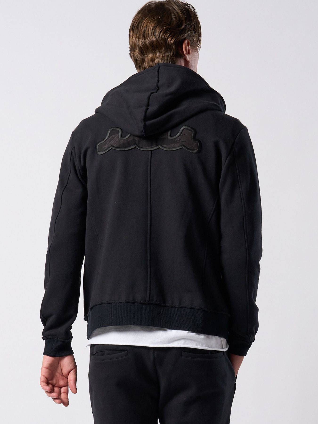 【予約品】muta × wjk collection：super urake zip-up parka / 裏毛ジップアップフーディ / ブラック