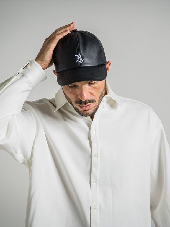 《予約9月1日18時締め》 LEATHER  LOW CAP  / キャップ / ブラック