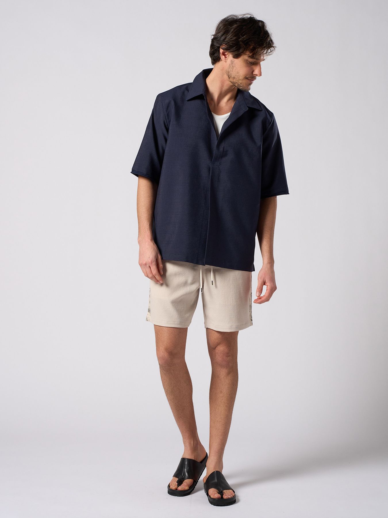 【予約品 1月25日(日) 締切】skipper shirt H/S / スキッパー ハーフスリーブシャツ / ネイビー