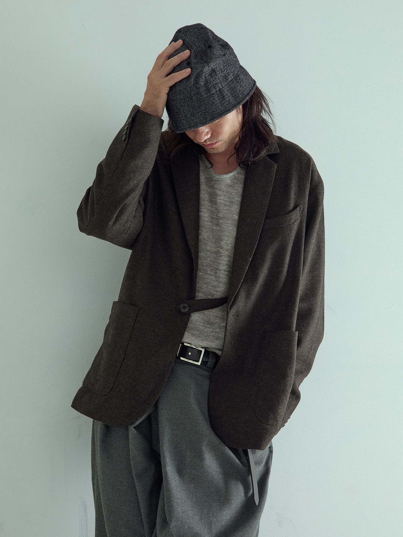 【予約品 】LOUNGECUT JACKET / ジャケット / ダークブラウン× ブラック