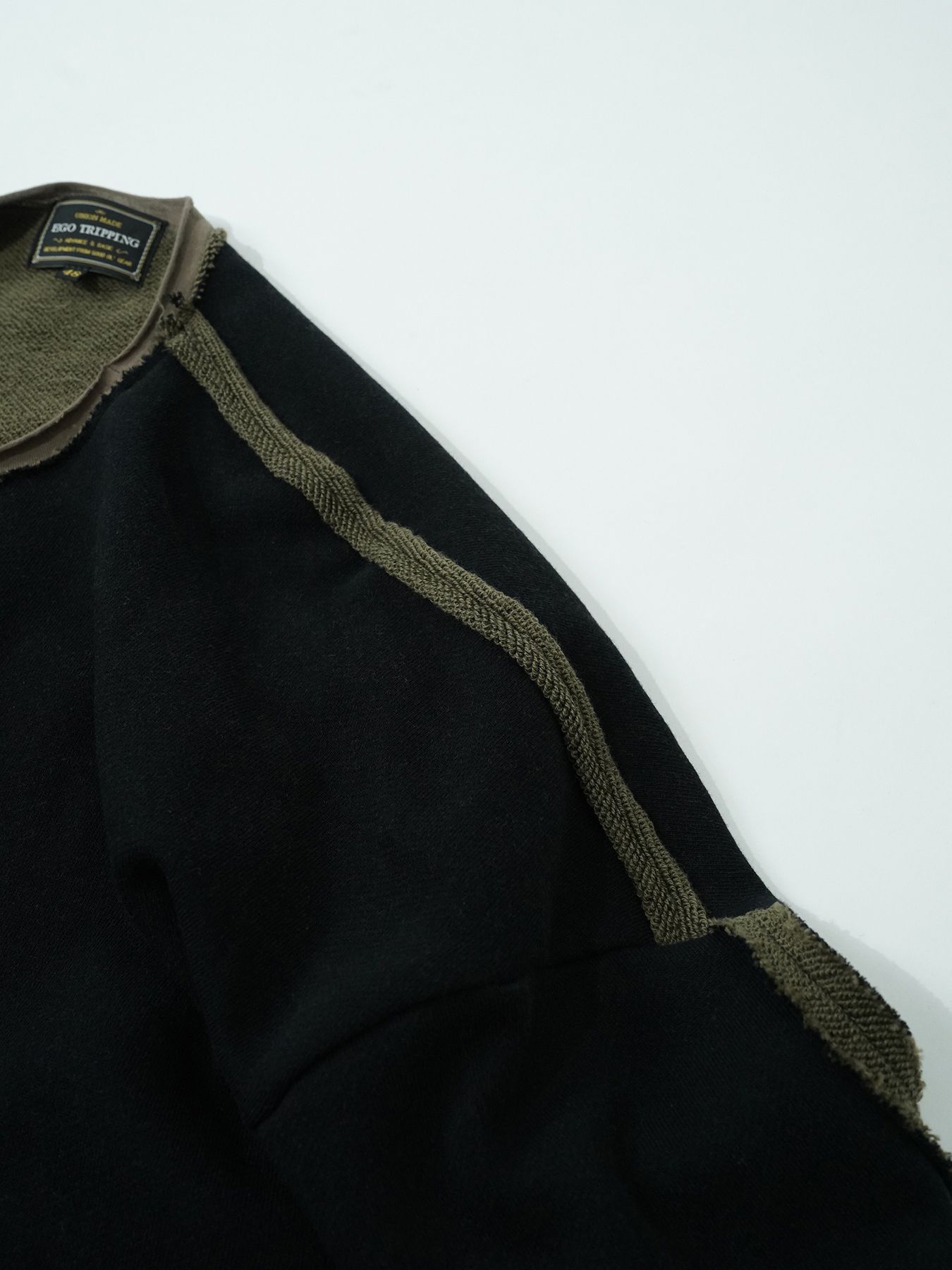 【予約品 5月6日(水) 締切】BRUTE-SWEAT / スウェットトレーナー / ブラック×ベージュ