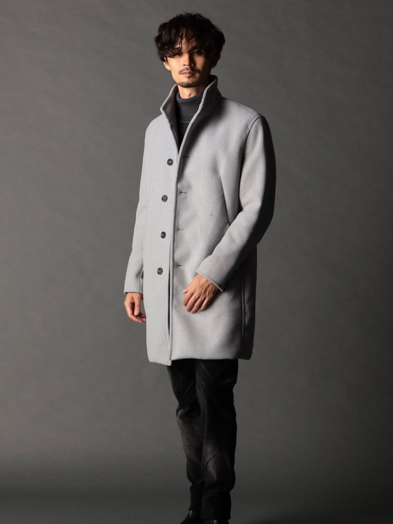 アラカルトハイブリットメルトン スタンドコート ライトグレー 【NICOLE CLUB FOR MEN】