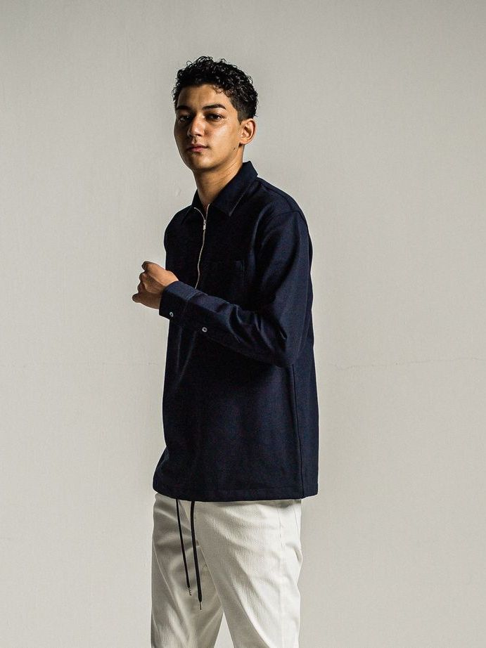 PULLOVER jersey shirt / ジャージブルシャツ / ダークネイビー