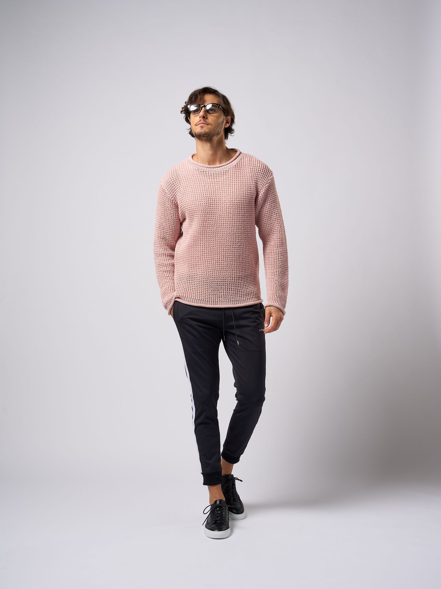 【予約品9月19日 10時締め】 GIMA roll crew knit / クルーネックニット / ピンク