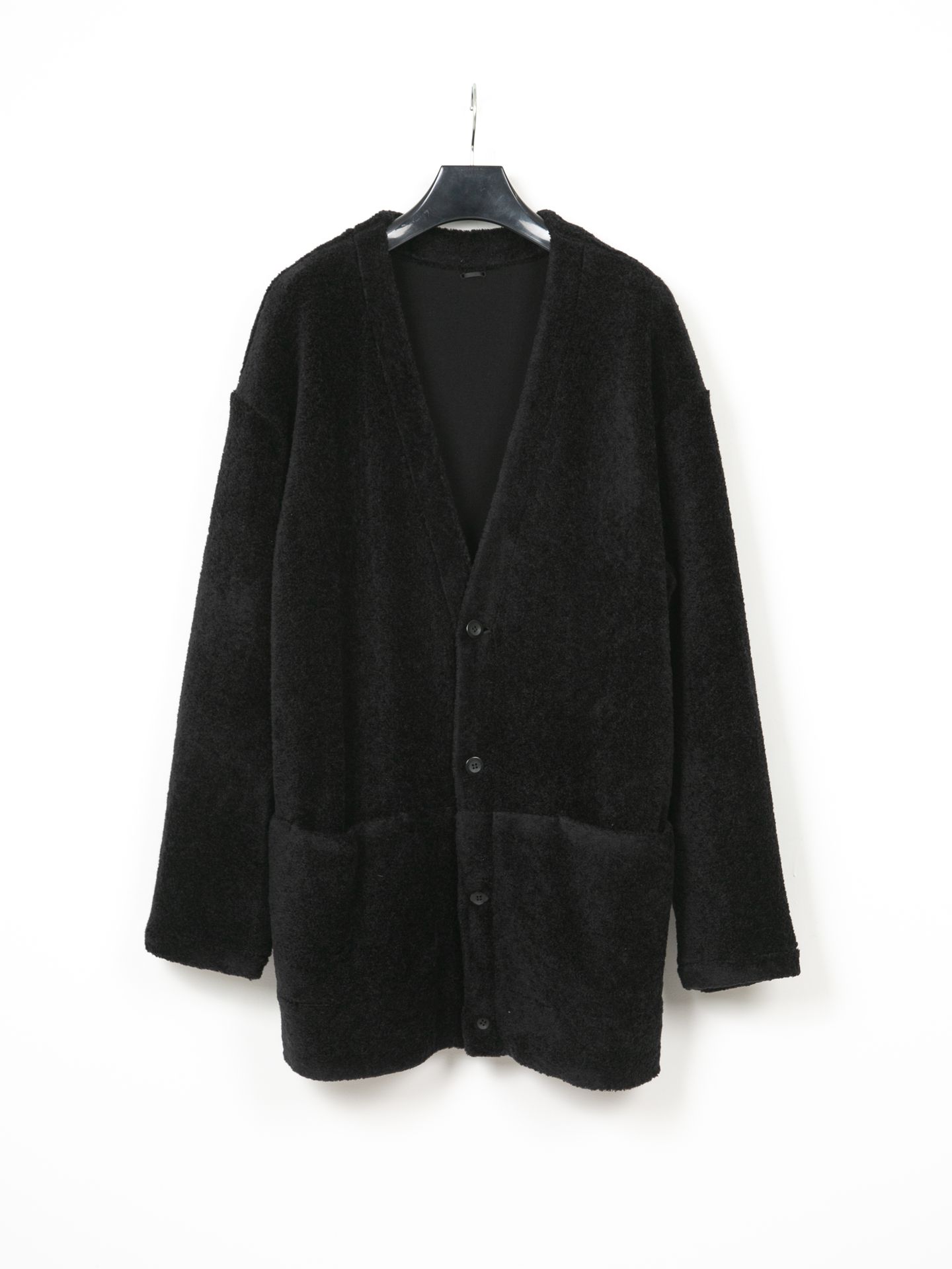 Cotton Acrylic Napped Pile Middle Cardigan / ミドル カーディガン / ブラック