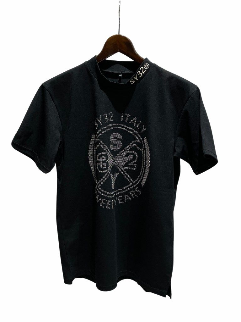 DOT PRINT EMB MOCK NECK / ブラック 【SY32 by SWEET YEARS GOLF】
