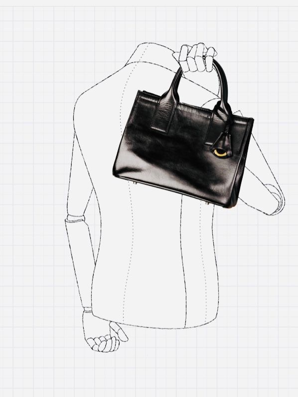 Metallic Leatherミニトート(牛革/日本製)シルバーブラック【aniary】
