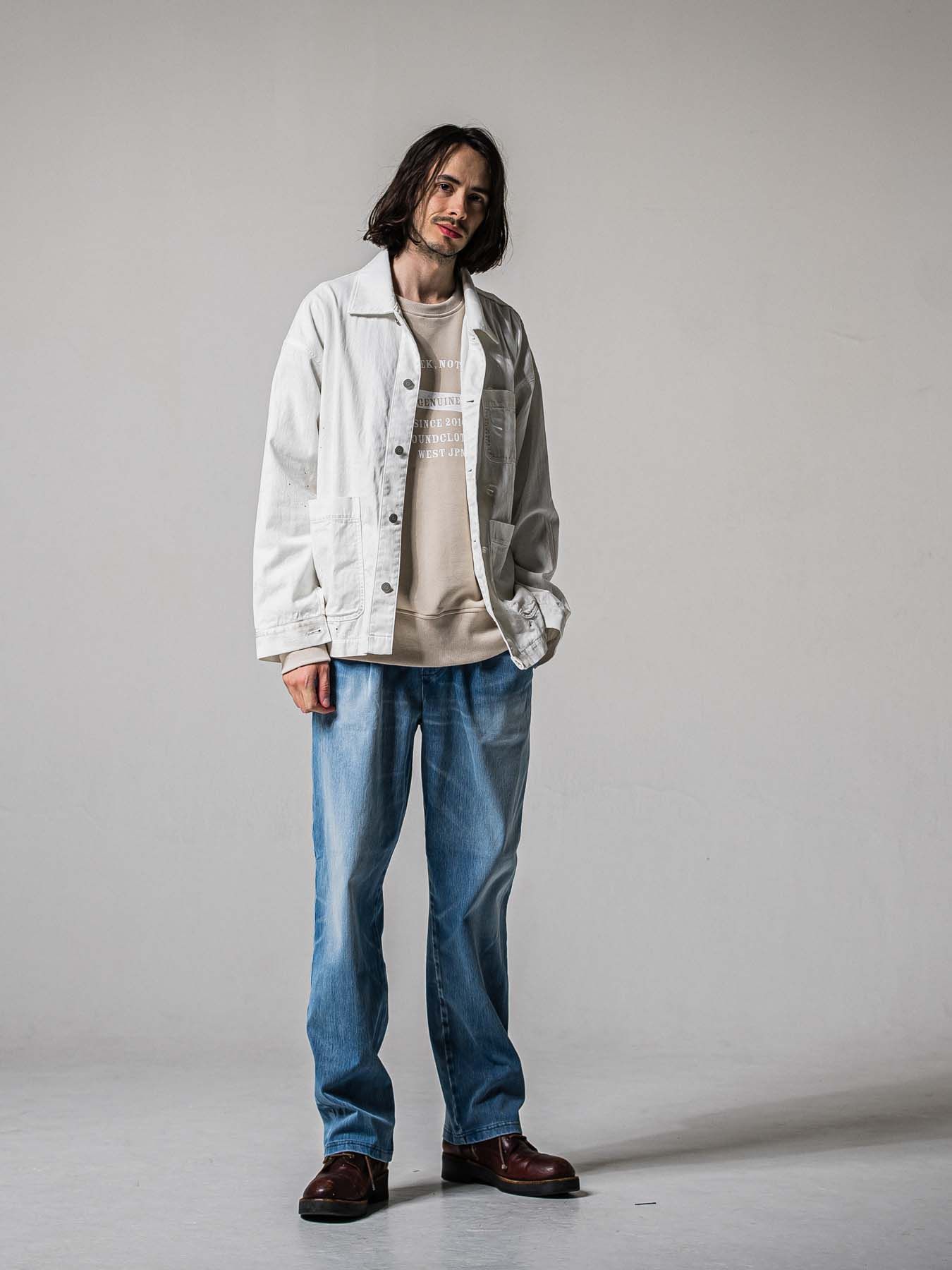 【予約品 11月16日(日) 締切】DENIM JERSEY WIDE PT / デニムジャージ セミワイドシルエット ワンタックイージーパンツ / ライトインディゴ