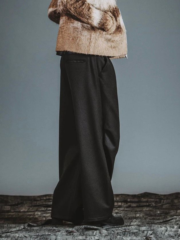 ツータックイージーパラシュートトラウザーズ ブラック【NOID.】