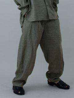 【予約品 11月23日(日) 締切】LINENTROUSERS / リネン2タックスラックス / GRAY