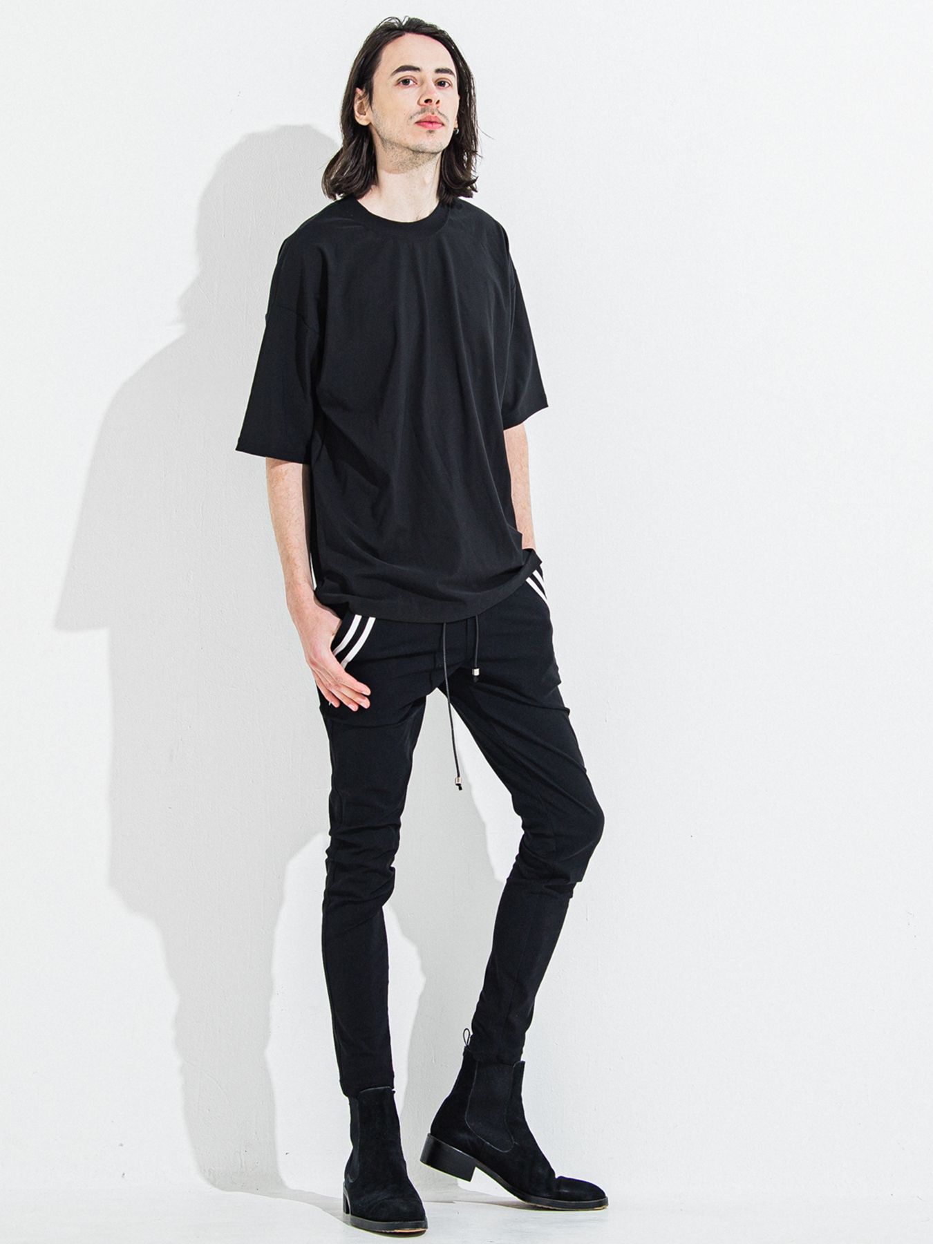 【予約品 】EDGE NYLON PT / エッジナイロンパンツ / ブラック×ホワイト