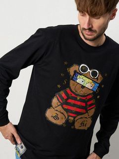 5.6ozコットン天竺 MADGEシークインLS Tシャツ / ブラック 【STUD MUFFIN(スタッドマフィン)】