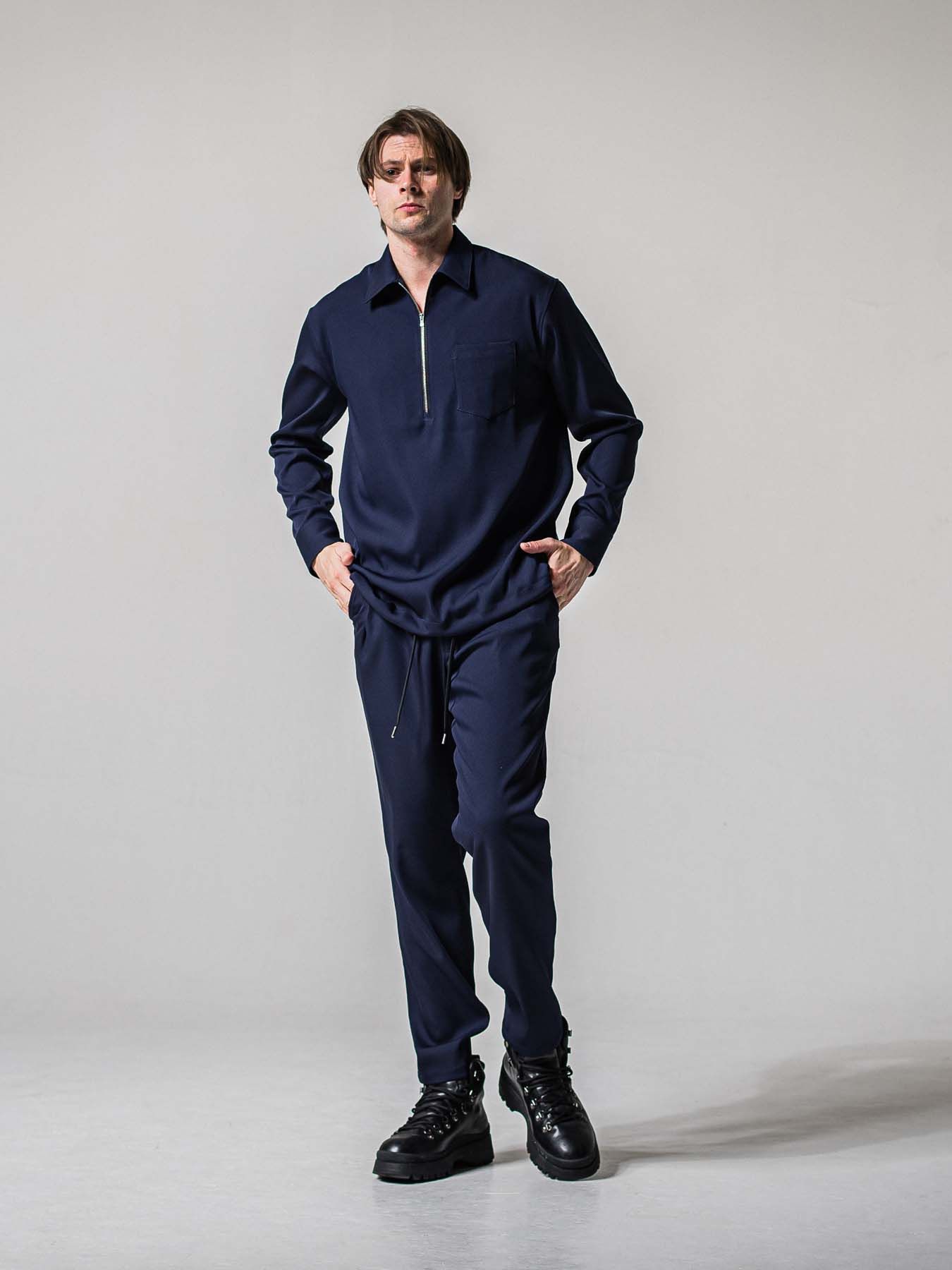 【予約品 11月16日(日) 締切】PAT WIDE EASY PANTS / ワイドイージースラックス / ネイビー