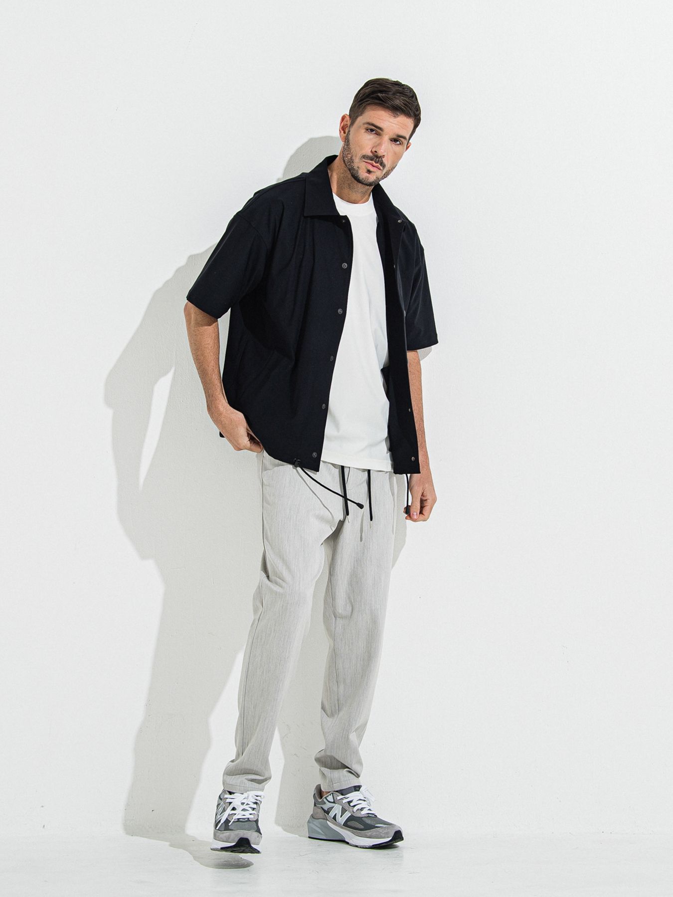 【予約品】NYLON HALF COACH JACKET / ナイロンハーフコーチジャケット / ブラック