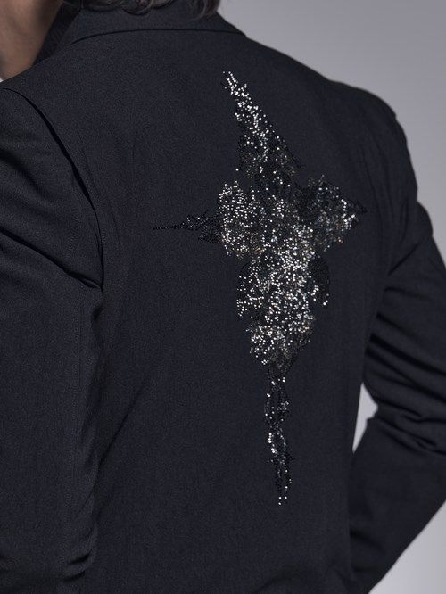 《予約品》 LongJacket / 背中スワロフスキー装飾ロングジャケット / ブラック 【kiryuyrik】 9月以降入荷予定