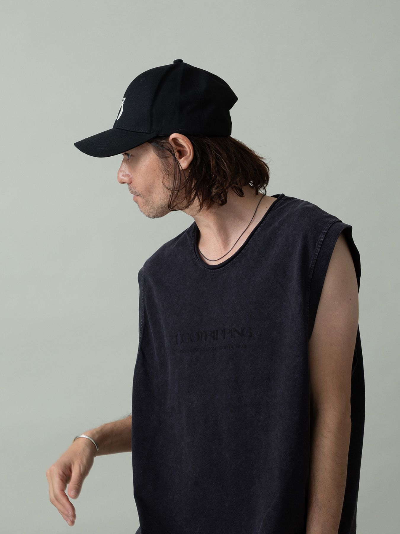 【予約品 2月1日(日) 締切】CREWNOT bleed / ロゴプリント ノースリーブ / ブラック