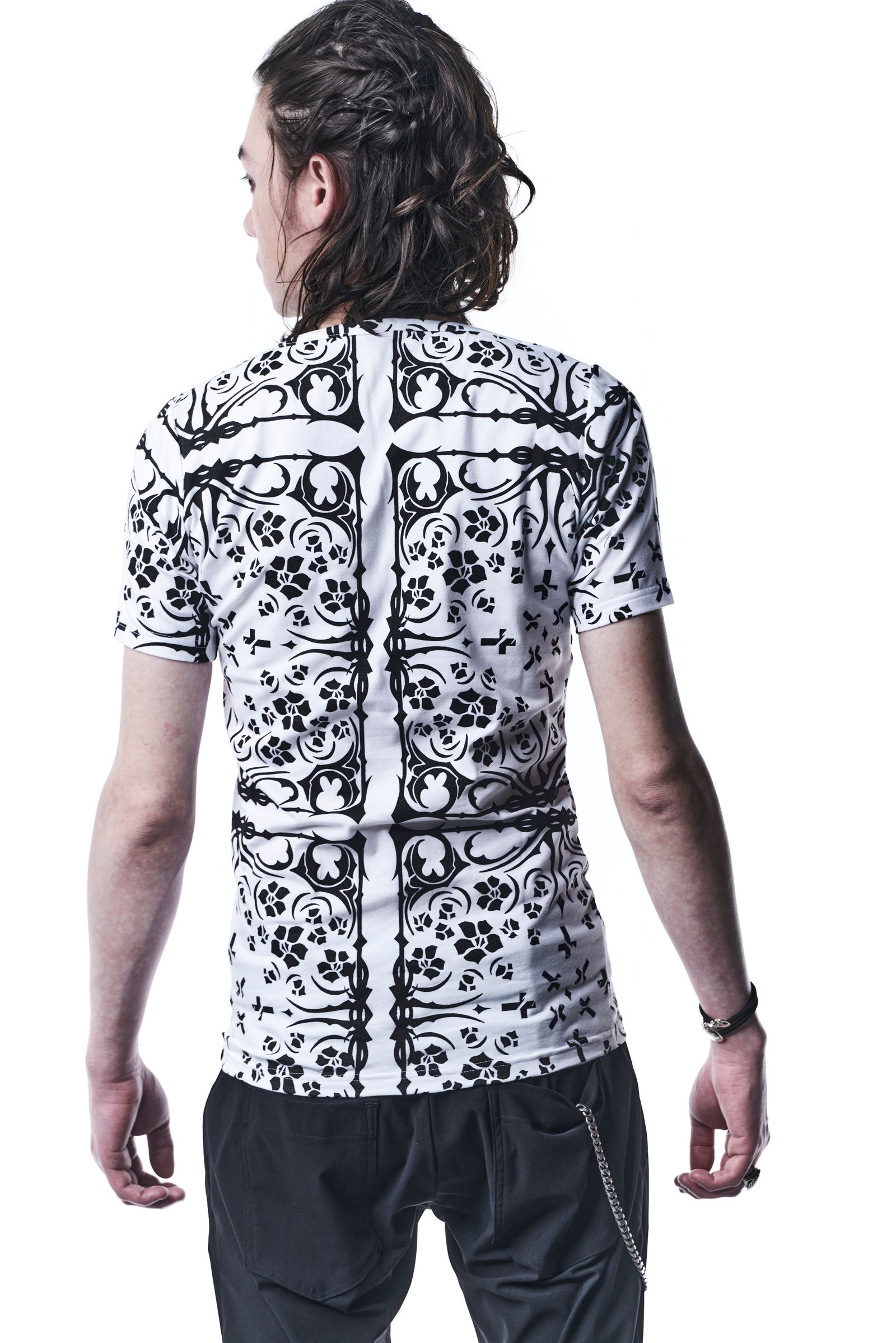 《予約品》 V-Neck T-Shirts T Tシャツ BANDANA BEATENJIKU / White×Black 【kiryuyrik】 10月入荷予定