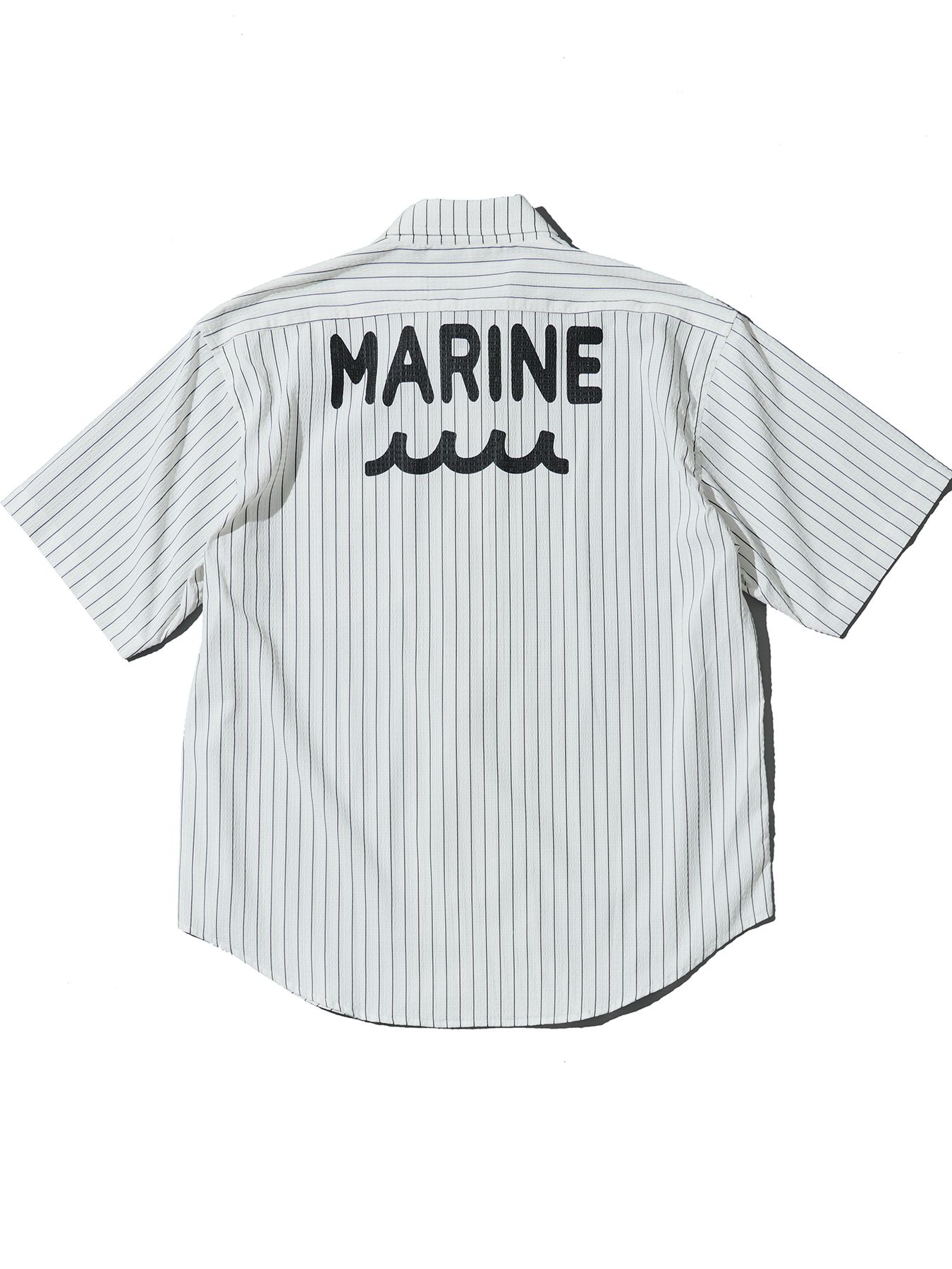 【予約品 10月9日(木) 締切】muta Dot Air(R) Zip Up S-S Shirt / ZIP半袖シャツ / ホワイトストライプ【Acanthus × muta MARINE】
