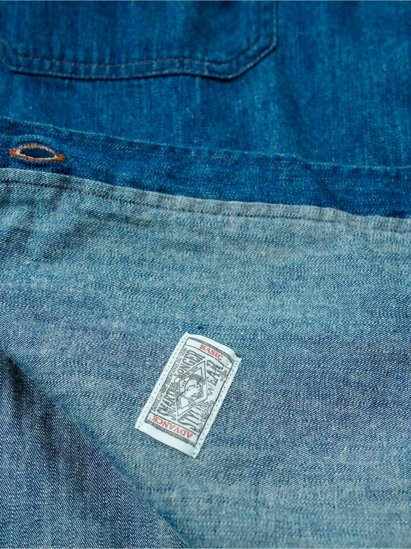 【予約品 11月9日(月) 締切】MILITARYSHIRT Denim / デニムミリタリーシャツ / インディゴ×金茶ステッチ