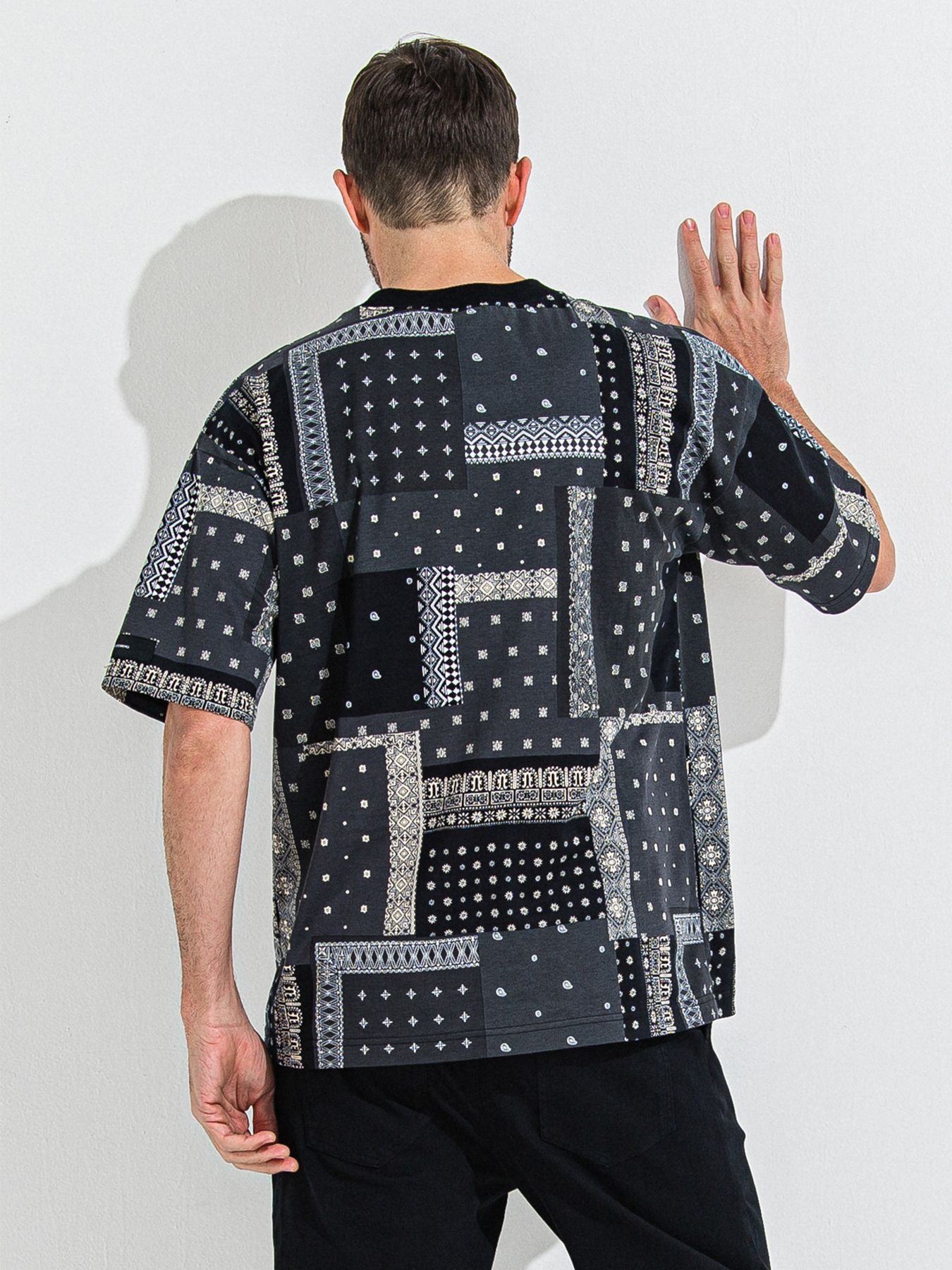 BANDANA OVER TEE / バンダナオーバーサイズTシャツ / ブラック