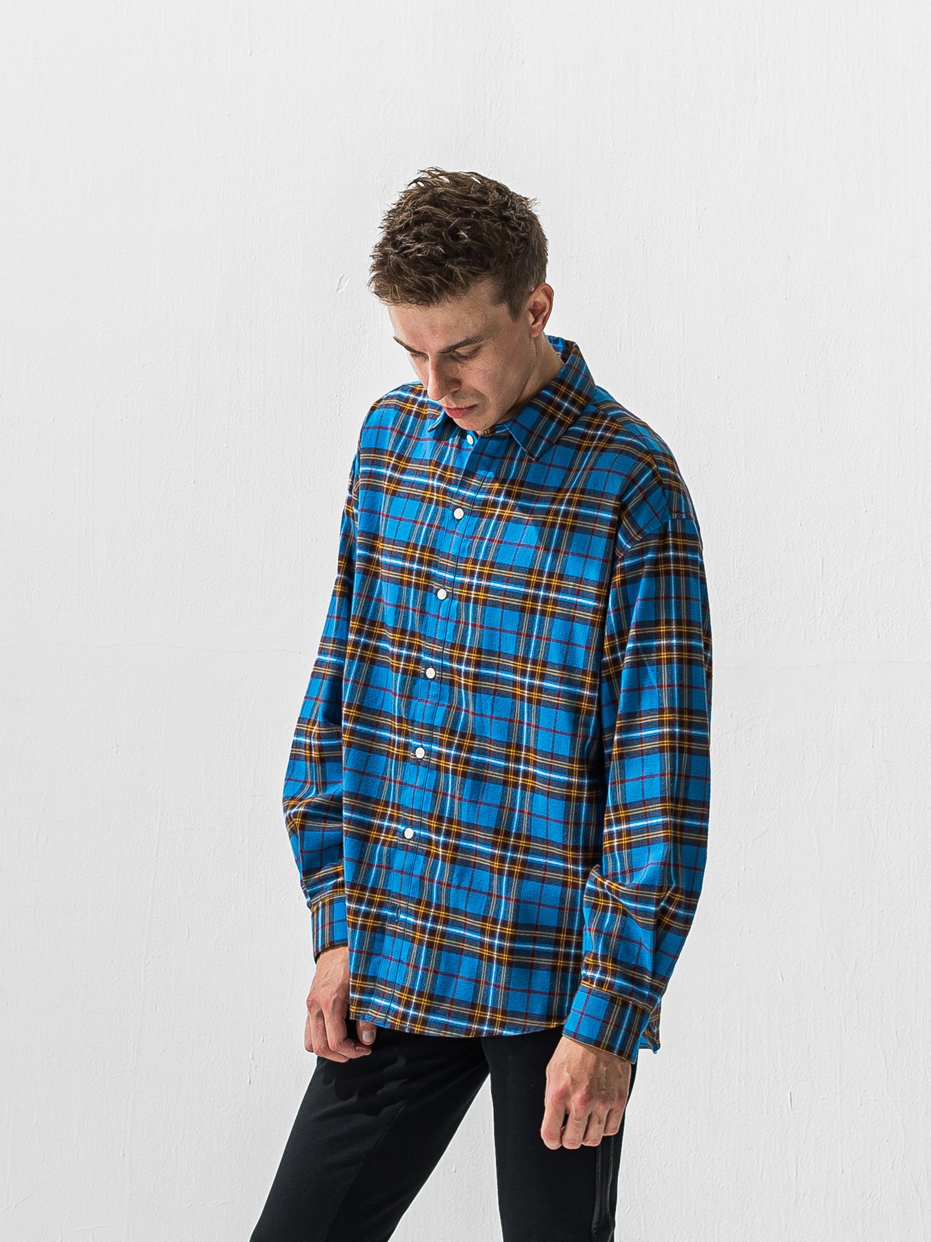 【予約品 9月6日(日) 締切】FLANNEL JACK SHIRTS / オーガニックコットン フランネルチェック ジャックシャツ / ブルー