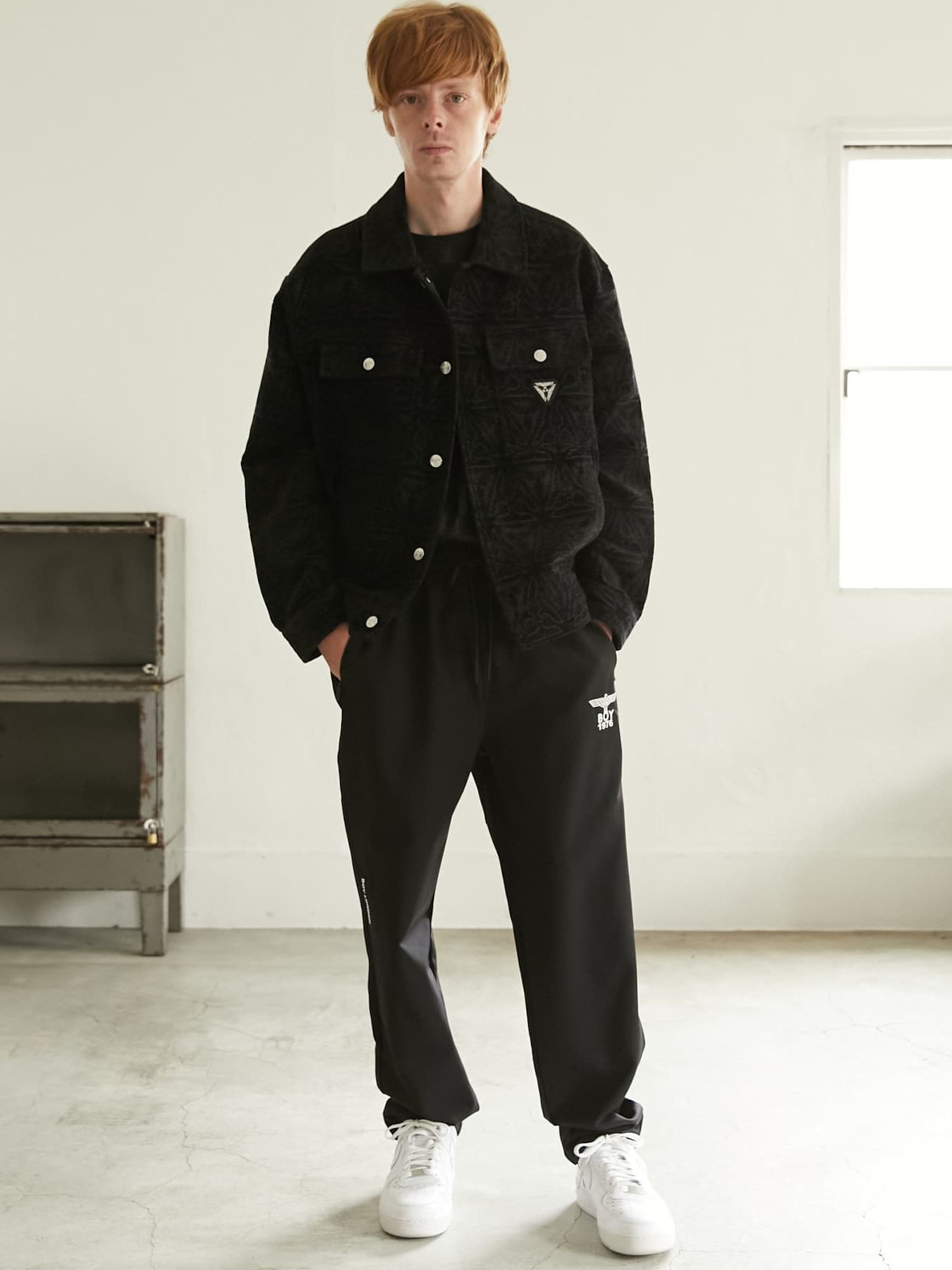 BOY VELVET JACQUARD JACKET / ジャケット / ブラック
