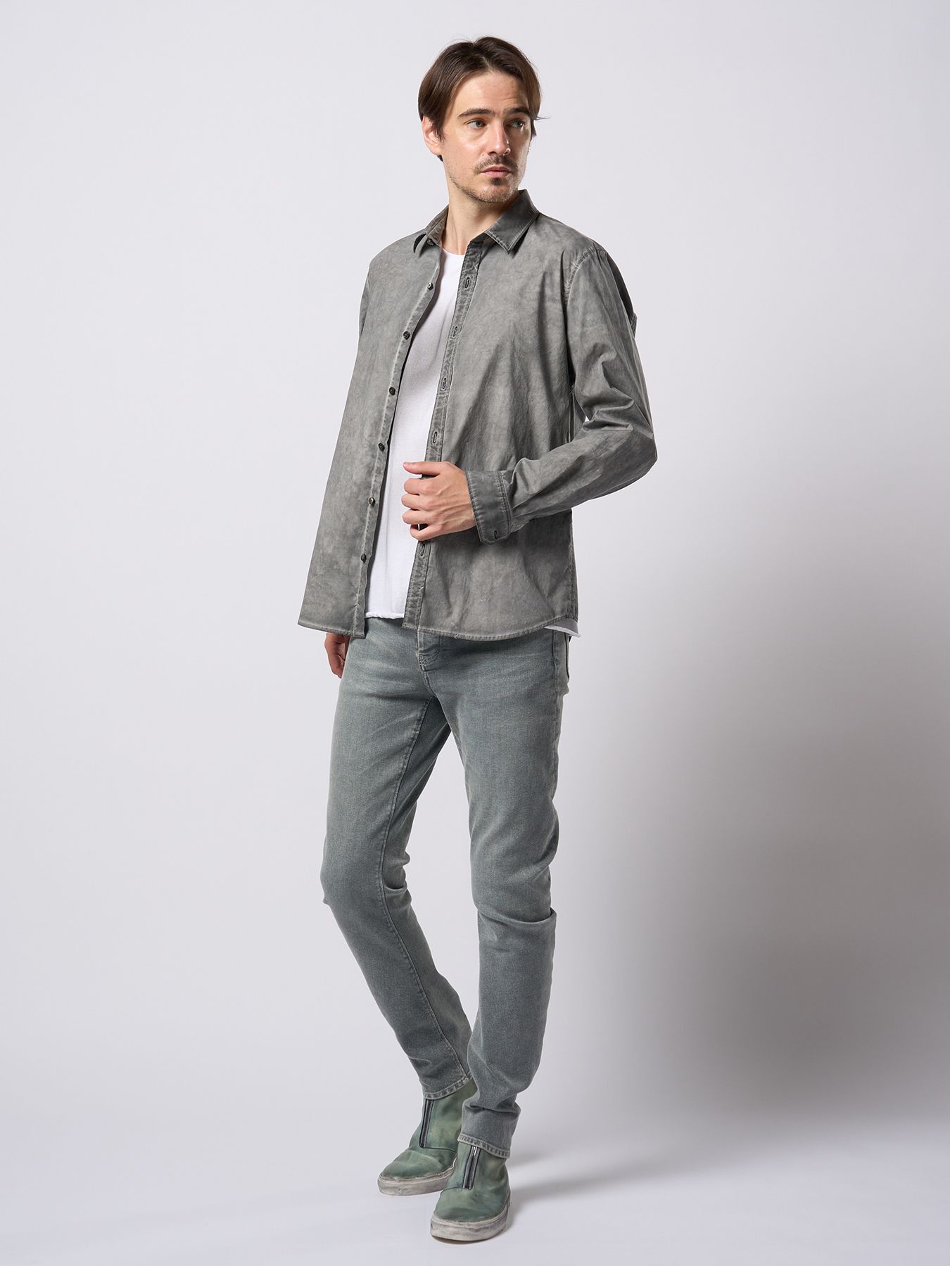 【予約品 9月23日(火) 締切】dyed regular shirt / コールドダイ レギュラーシャツ / ダークグレー