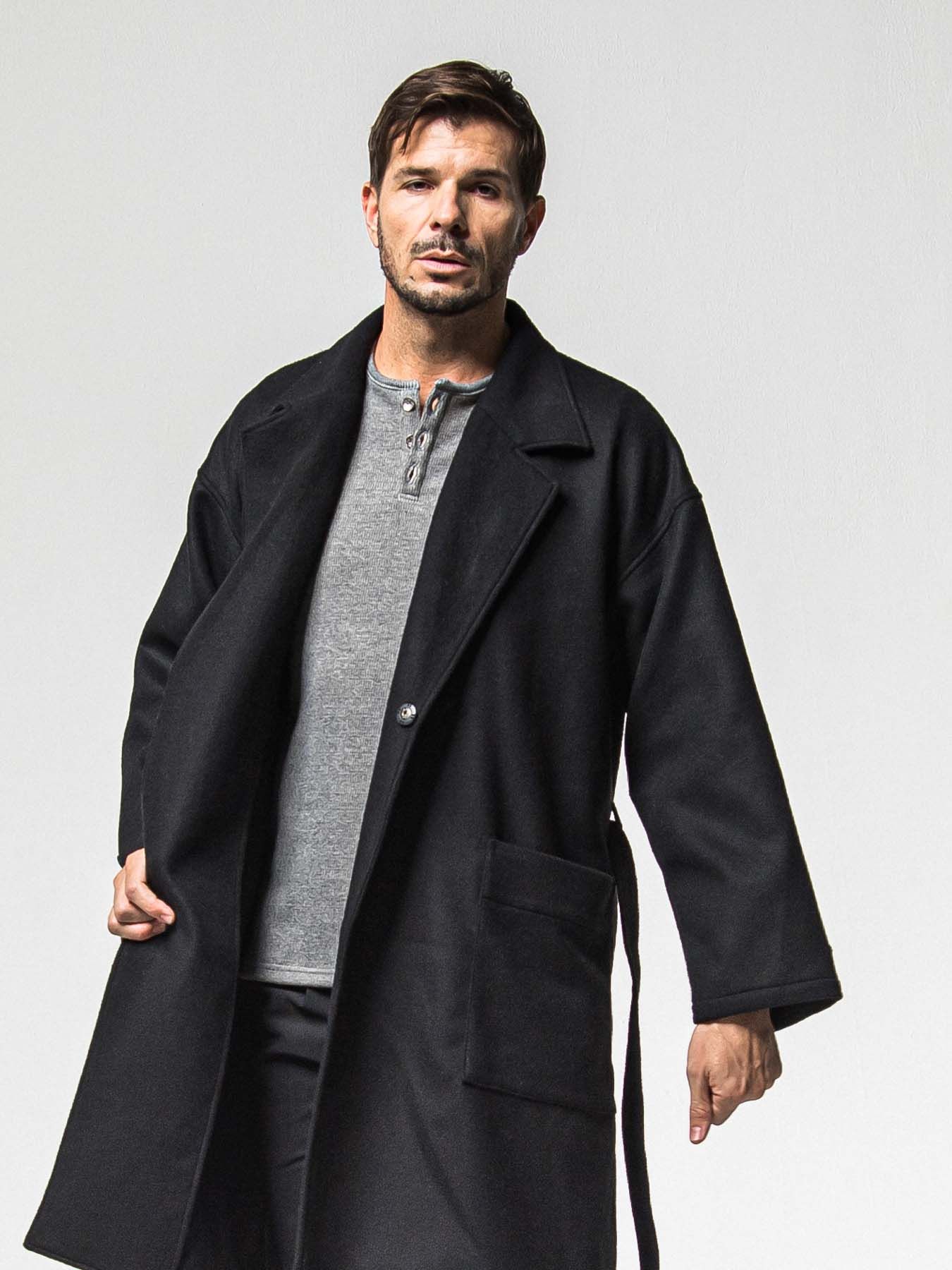 【予約品 】GOWN OVER COAT / ガウンオーバーコート / ブラック