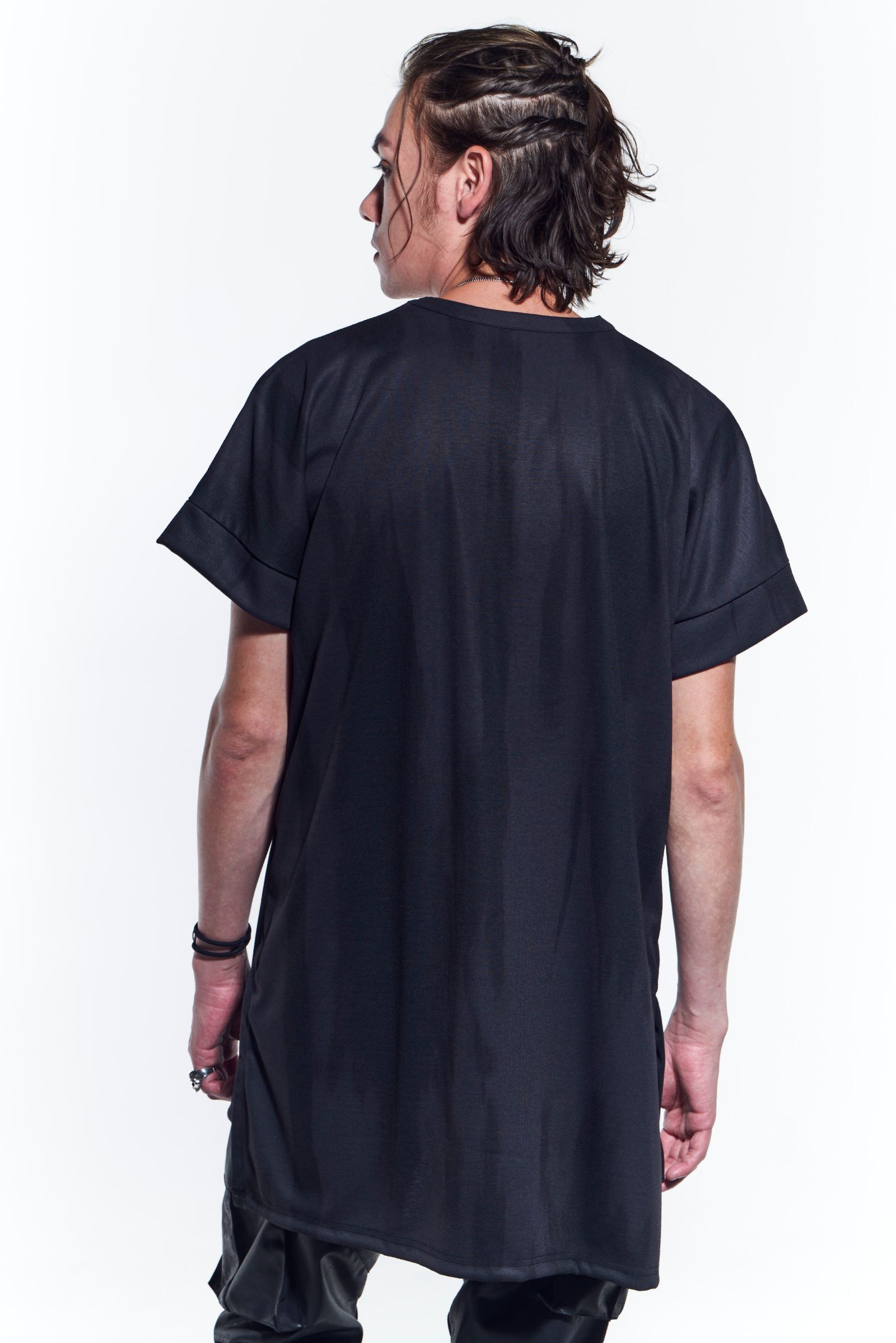 《予約品》 DropShoulderT-Shirts Tシャツ FadeColorFrise+TetKnit / Black 【kiryuyrik】 2月入荷予定