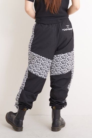 GEOMETRIC NYLON TRUCK PANTS トラックパンツ / BLACK 【BOY LONDON】