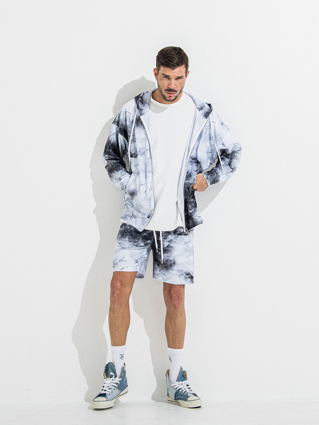 【予約品 】RASH SHORTS / ラッシュガード ショーツ / マーブルホワイト